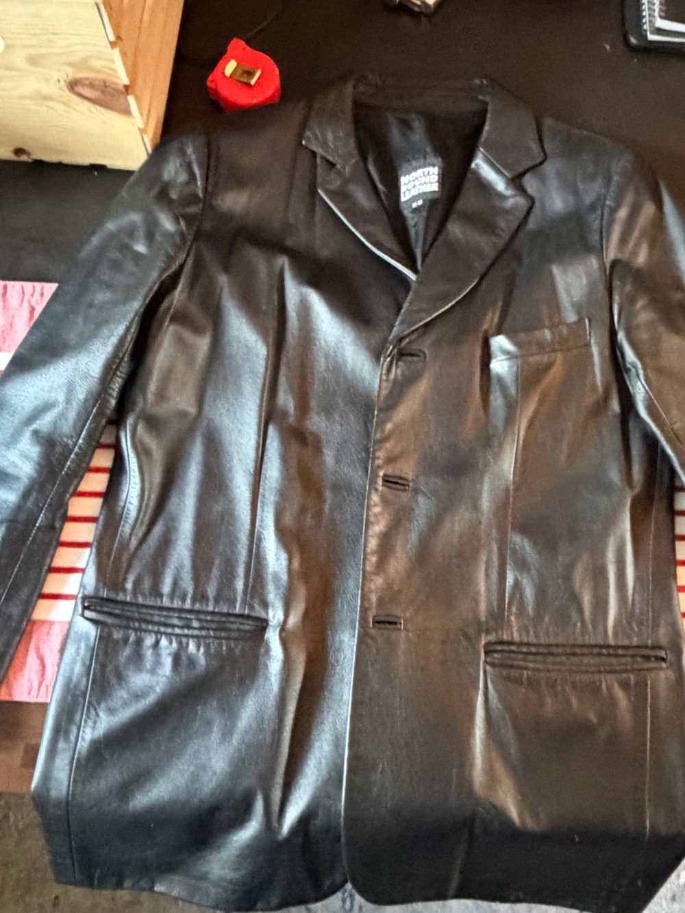 Northbound Leather Black Leather Men's Blazer Jacket - Classic Tailored Style